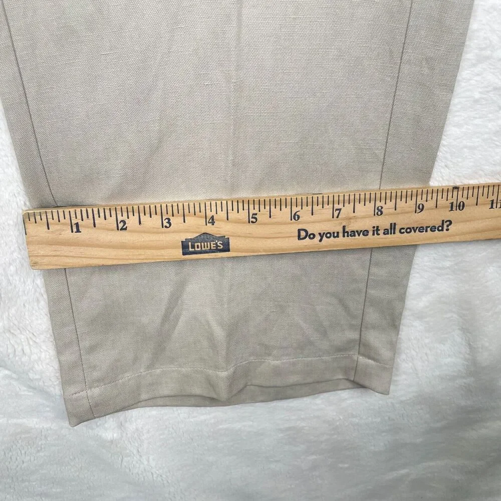 Chico's Ultimate Fit Pants Linen Blend Womens 0.5 Small 6 Regular Beige New - Picture 8 of 10